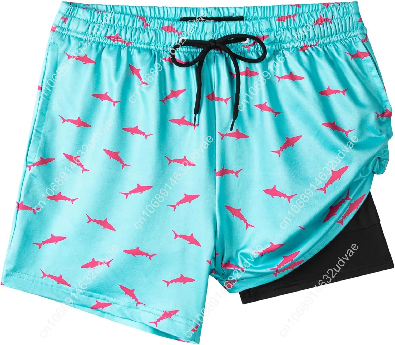Swim Trunk Quick Dry - شورت سباحة للأولاد مع بطانة ضاغطة،